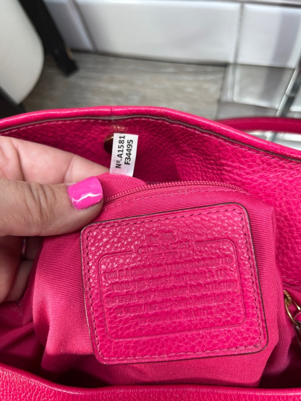 7000 Coach pink leather shoulder bag 7000COACHP - Picture 7 of 15